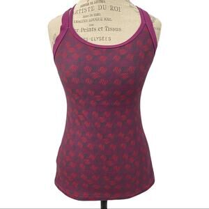 Stoneware Pink Graphic Print Double Cross Tank Top Women's Size Small